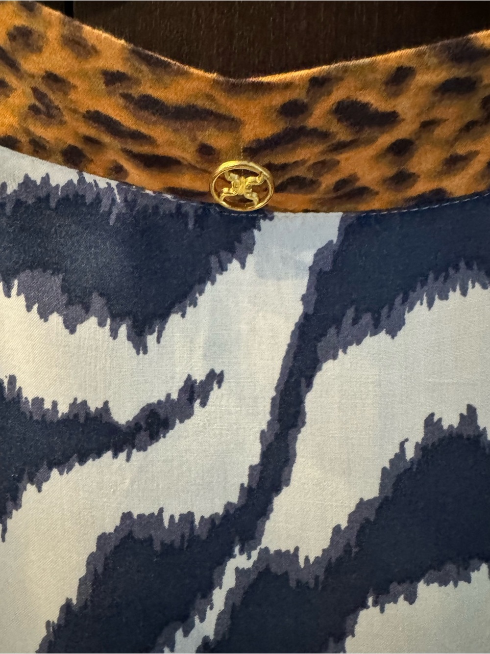 Vix Bikini w/coverup, 3 piece; Navy/White Stripes w/cheetah print trim, S, Good. - Picture 7 of 11